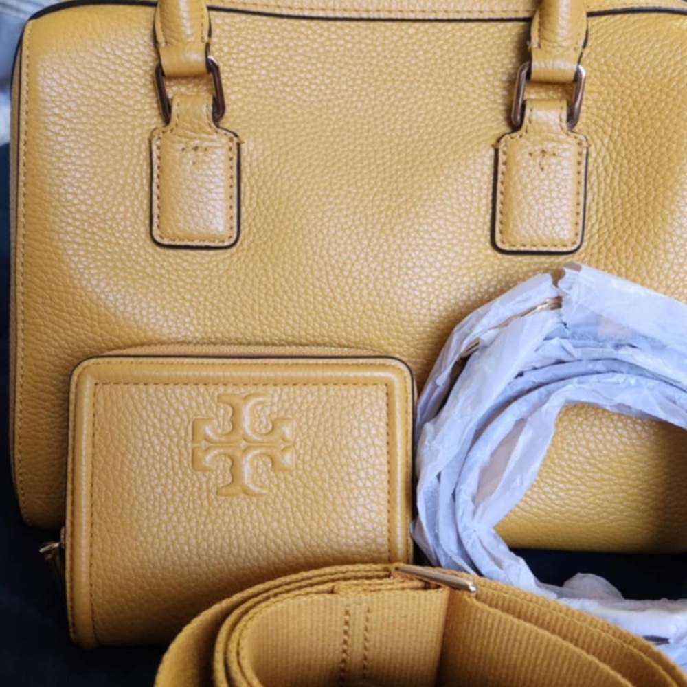 TODAY ONLY:Tory Burch Yellow Satchel Bag with Structured Handles